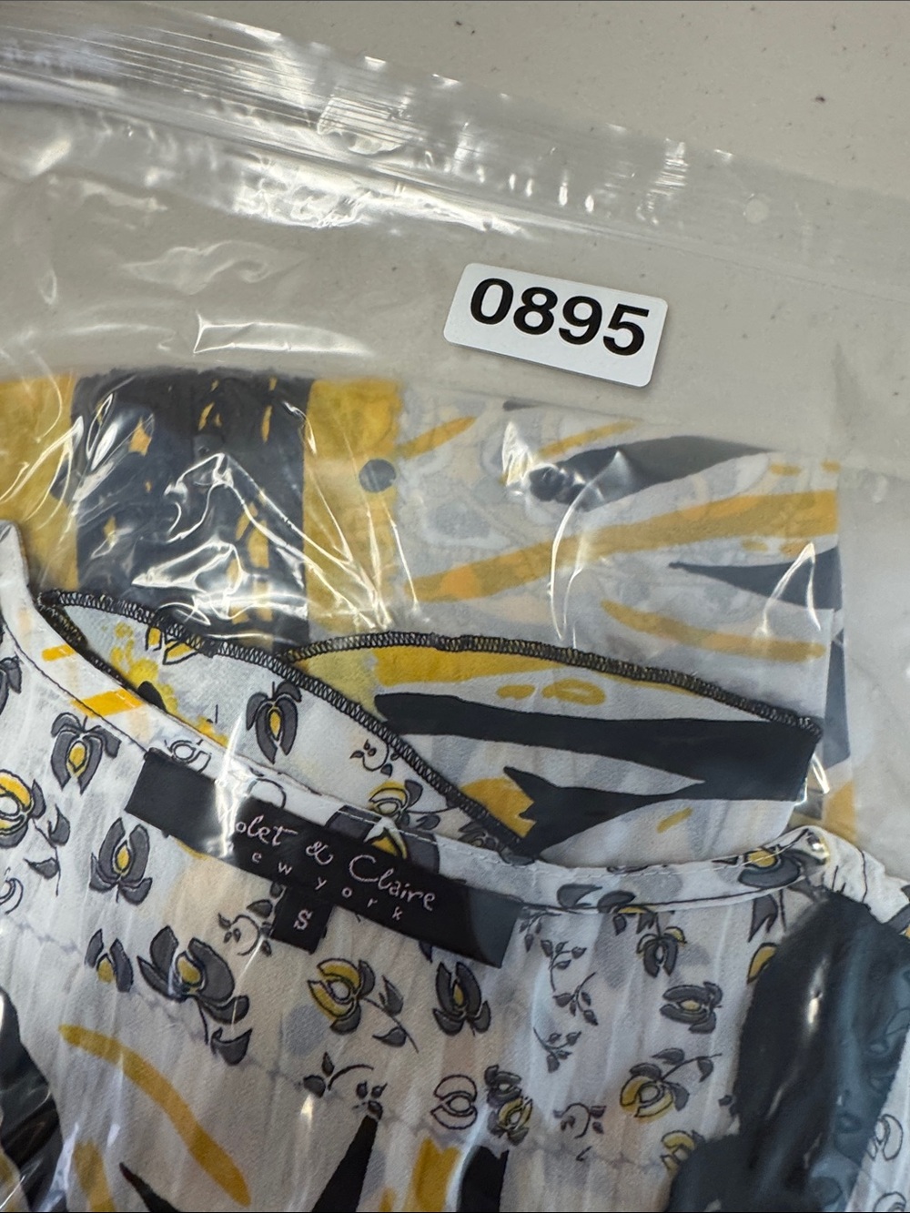 Violet & Claire Patchwork Print Y2K Blouse Yellow Black Small Boho Peplum Top - Picture 12 of 12